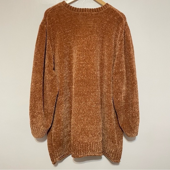 Chenille Amber Super Soft Oversized Slouchy Knit Crewneck Sweater Top - Picture 5 of 7